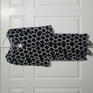 XL Black and White Mid-Length Dress (Mary Square Brand)